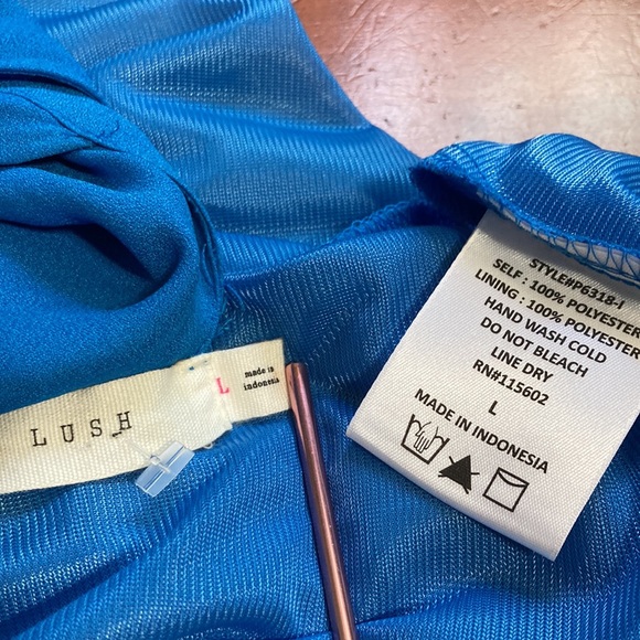 LUSH Romper Shorts Powder Blue Womens Large - Picture 8 of 9